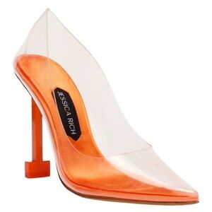 NWT Jessica Rich "So Fancy" Orange Stilettos, Size 39